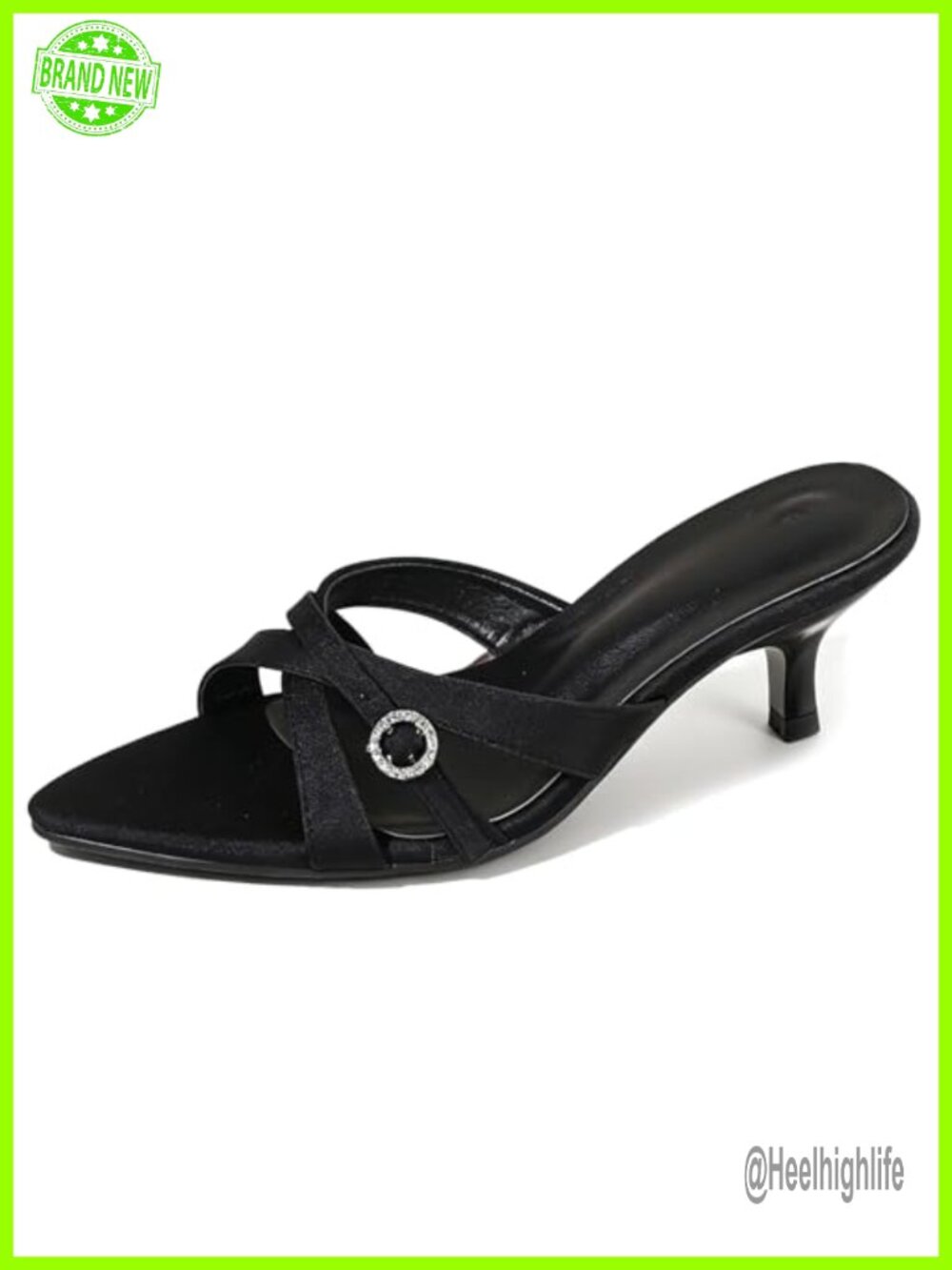 Faux Suede Kitten Heel Mule Sandals Pointed Toe Slip On Dress Shoes